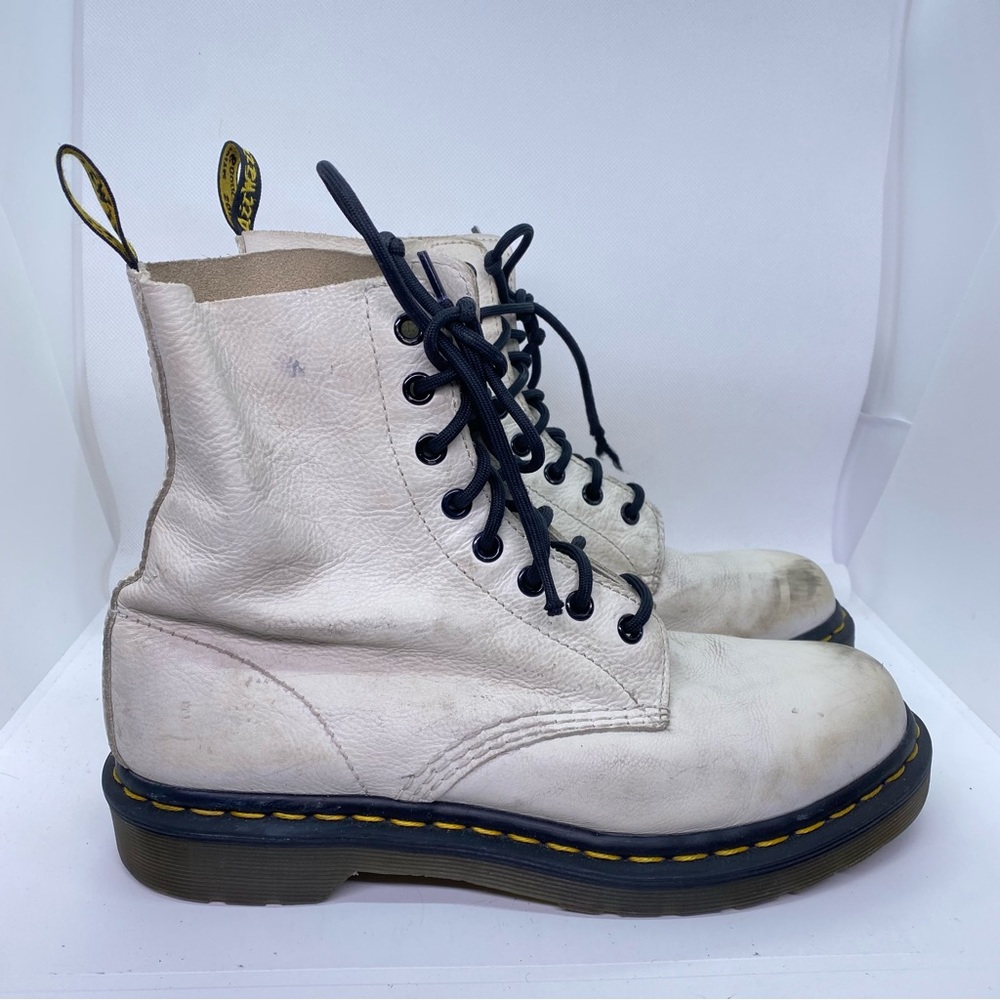Dr. Martens White Leather Boots